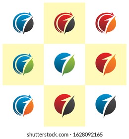 Circle Shaped Letter One Logo Design Template [Vector]