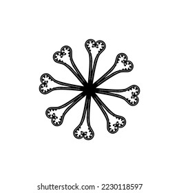 Circle Shaped made from Fern Plant Silhouette Composition. Modern Contemporary Mandala for Logo, Ornate, Decoration or Graphic Design. Vector Illustration