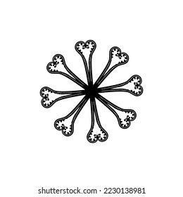 Circle Shaped made from Fern Plant Silhouette Composition. Modern Contemporary Mandala for Logo, Ornate, Decoration or Graphic Design. Vector Illustration