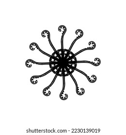 Circle Shaped made from Fern Plant Silhouette Composition. Modern Contemporary Mandala for Logo, Ornate, Decoration or Graphic Design. Vector Illustration