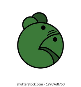 Circle shaped mouse and bird logo. Simple and minimalist design. Vector logo design