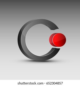 Circle shaped red and gray logo