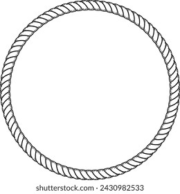 Circle shaped rope frame or border in vector