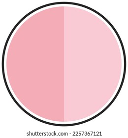 circle shaped sticker background in pink color with border. blanked