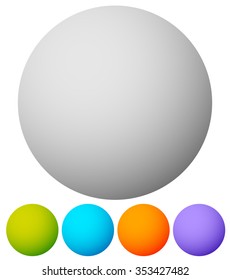 Circle shapes in 5 colors, eps 10 vector
