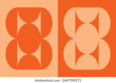 Kreis-Shapes und Designs Orange Farben Geometrisches Muster Abstrakter Hintergrund Geometrischer Hintergrund