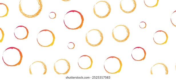 circle shapes drawn with dry brush, design elements In doodle style.	