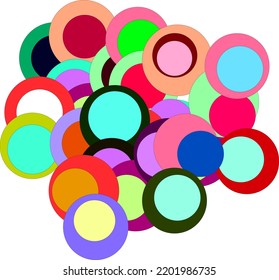 Circle shapes with rainbow mixture, attractive wall design, wallpaper, abstract background, vector illustration