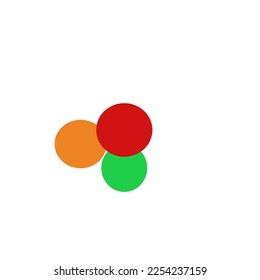 Formas de círculo formas de color verde rojo marrón con fondo blanco