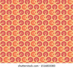 Circle shapes seamless pattern. Geometric abstract circle mosaic. Decorative backdrop for wallpaper, pattern fills, web page background, surface textures.