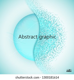 Circle shatter effect. Banner Explosion Simulation. Explode and destruction. Illustration isolated on white background. Eps10 Vector illustration