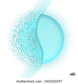 Circle shatter effect. Banner Explosion Simulation. Explode and destruction. Illustration isolated on white background. Eps10 Vector illustration