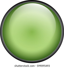 circle shiny button in green color