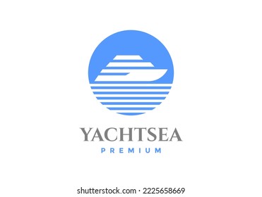 Circle and ship logos are suitable for cruise ship companies.