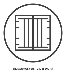 Circle with Shipping Container vector icon or cargo concept symbol