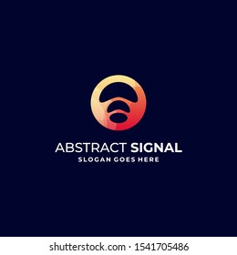 Circle With Signal Illustration Vector Template. Suitable for Creative Industry, Multimedia, entertainment, Educations, Shop, and any related business