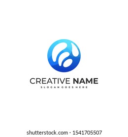 Circle With Signal Illustration Vector Template. Suitable for Creative Industry, Multimedia, entertainment, Educations, Shop, and any related business