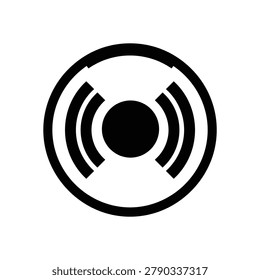 Circle signal wave icon for digital technology with wireless connectivity technology communicatio