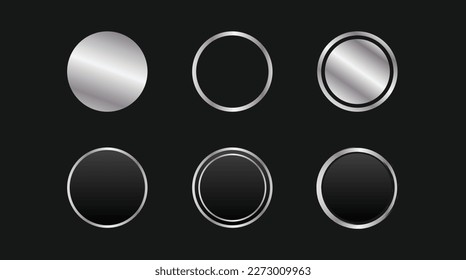 circle silver element logo design vector template