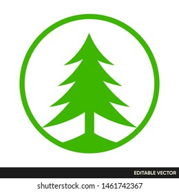 CIRCLE SIMPLE CHRISTMAS TREE ICON LOGO VECTOR