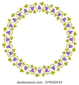 Circle with simple grape ornament