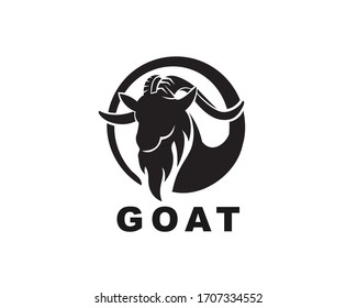 Circle simple Head goat art logo design inspiration
