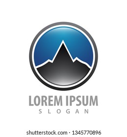 Circle simple mountain concept design. Symbol graphic template element vector
