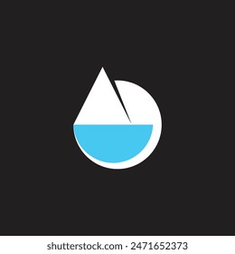circle simple mountain snow ocean symbol logo vector 