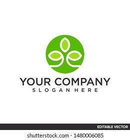 circle simple plant logo design