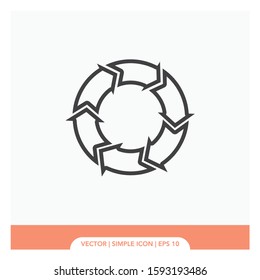 Circle six arrow graphic Icon Vector Illustration