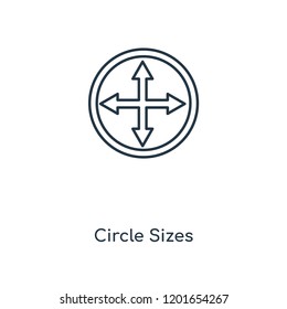 Circle Sizes concept line icon. Linear Circle Sizes concept outline symbol design. This simple element illustration can be used for web and mobile UI/UX.
