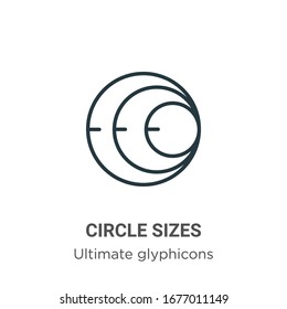 Circle sizes outline vector icon. Thin line black circle sizes icon, flat vector simple element illustration from editable ultimate glyphicons concept isolated stroke on white background