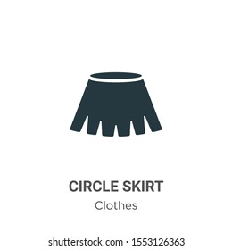 Circle skirt vector icon on white background. Flat vector circle skirt icon symbol sign from modern clothes collection for mobile concept and web apps design.