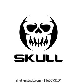 Circle Skull logo design icon