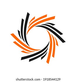 pasos de diseño de logotipo de barra diagonal circular