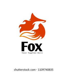 Fox Fire Spirit Wake Logo Stock Vector (Royalty Free) 1107433070