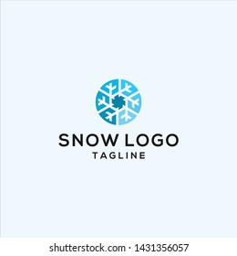 Circle Snow Logo Illustration Vector Icon