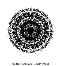 circle snowflake mandala caligraphic brushes pattern symbol antique