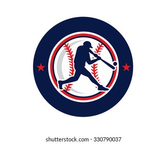 circle softball baseball sport vector logo image icon