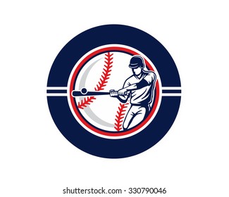 circle softball baseball sport vector logo image icon