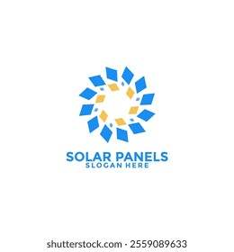 Circle Solar panel logo vector design. Solar Energy logo icon vector template