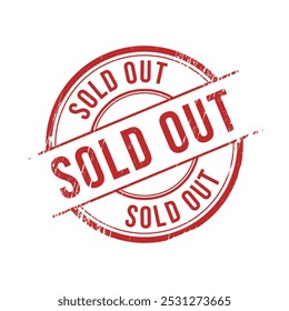 circle sold out stamp label isolated white background