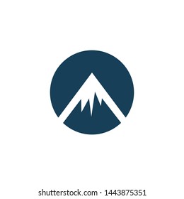 circle solid mountain logo design