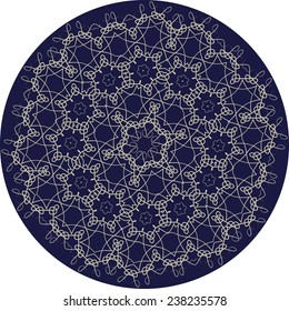 Circle sophisticated symmetric floral pattern in Celts style