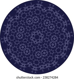 Circle sophisticated symmetric pattern. Ornaments motives of Western Europe, Modern