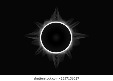 Circle soundwave, audio speaker equalizer symbol. glowing sound frequency illustration