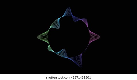 Circle soundwave equalizer audio spectrum illustration abstract background. Vector of technology digital concept