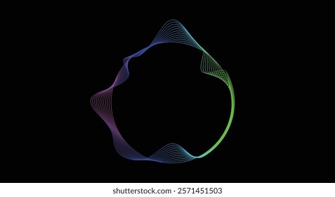 Circle soundwave equalizer audio spectrum illustration abstract background. Vector of technology digital concept