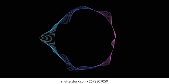 Circle soundwave equalizer audio spectrum illustration abstract background. Vector of technology digital concept