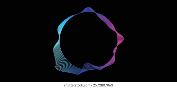 Circle soundwave equalizer audio spectrum illustration abstract background. Vector of technology digital concept